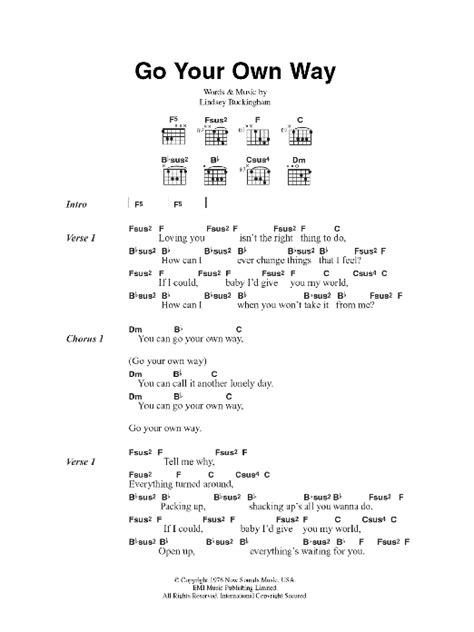 chords to go your own way